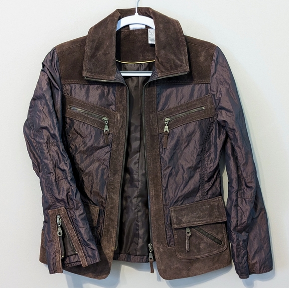 Chicos women's suede trimmed zipper jacket - Picture 3 of 6